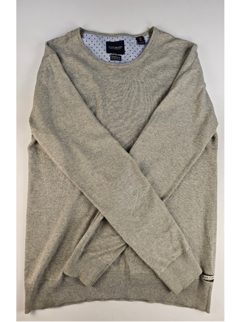 Scotch & Soda Men's M Gray Cashmere Cotton Blend Crewneck Sweater Amsterdam - Picture 1 of 6